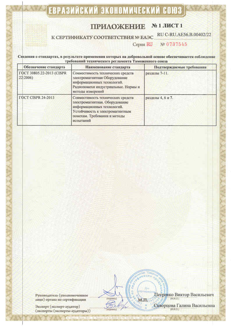 Сертификат ТРТС OPC UA Gateway (2)